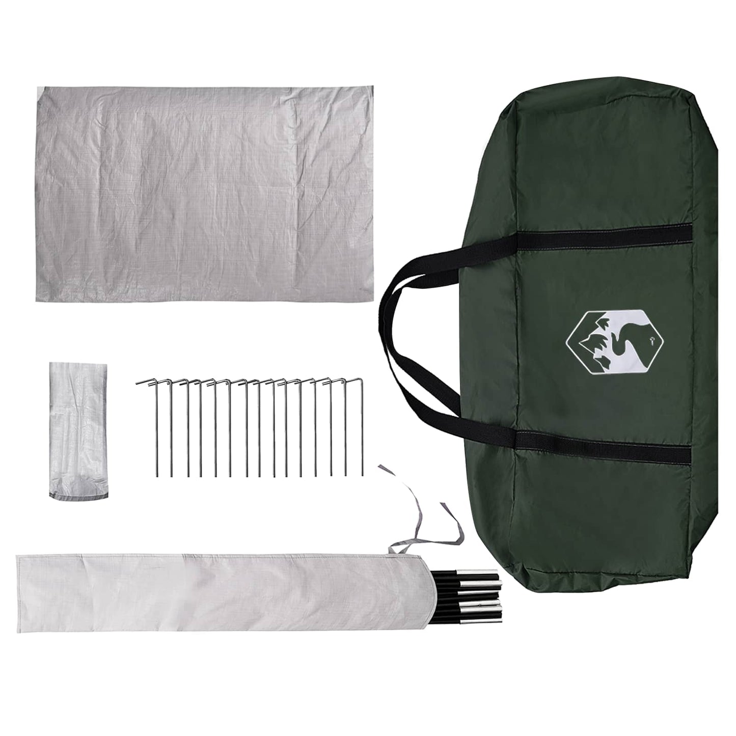 Cabin Tent with Roof Army Green 400 x 210 x 180 cm Polyester