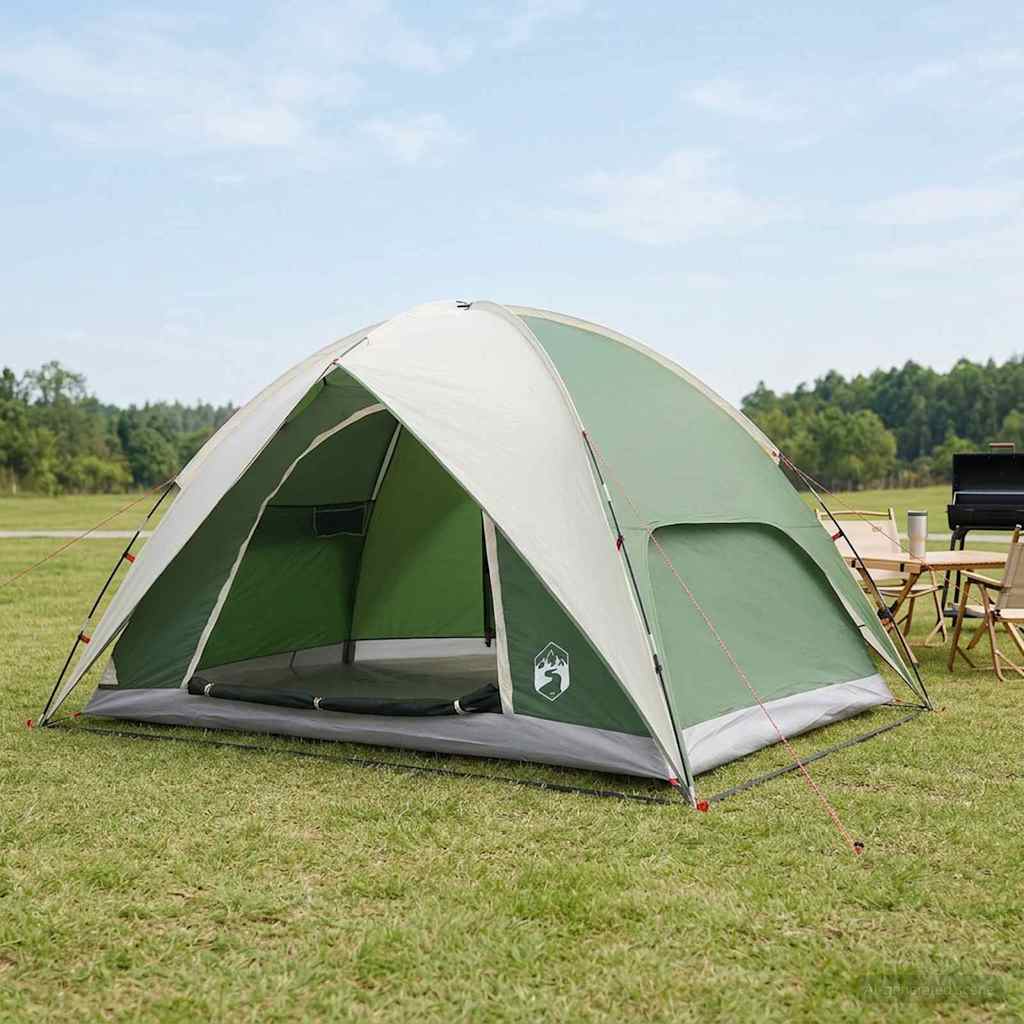 Camping Tent with Rainfly Water-resistant Dome Green