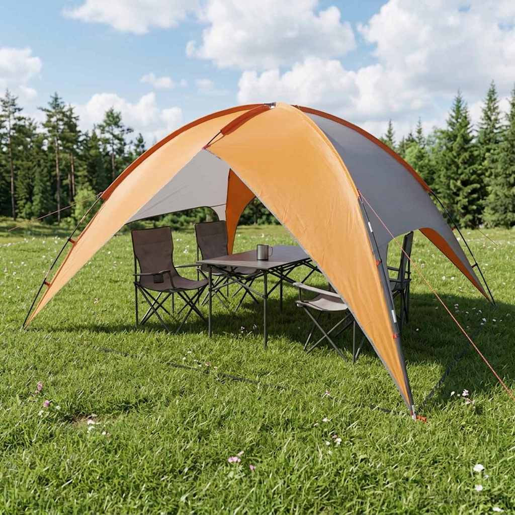 Camping Tent with Rainfly Water-resistant Dome Grey and Orange