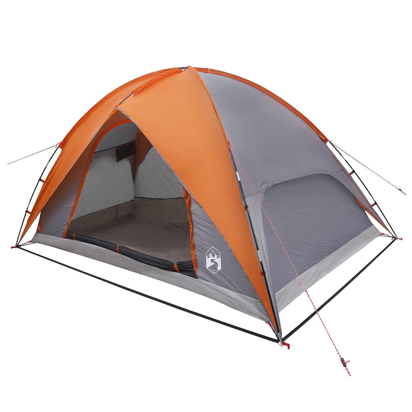 Camping Tent with Rainfly Water-resistant Dome Grey and Orange