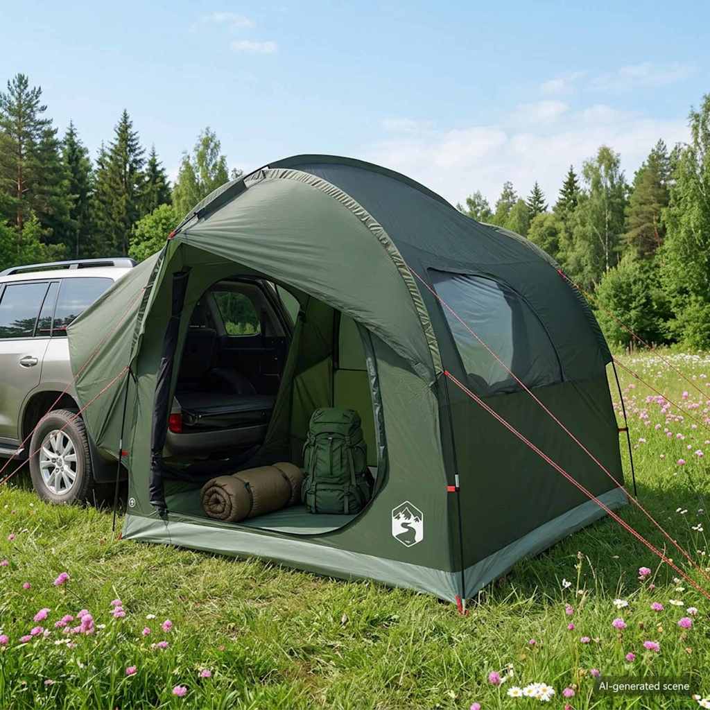 Car Tent Army Green 239 x 210 x 210 cm Polyester and Steel