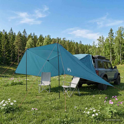 Car Tent with Roof Blue 308 x 215 x 220 cm Polyester and Steel