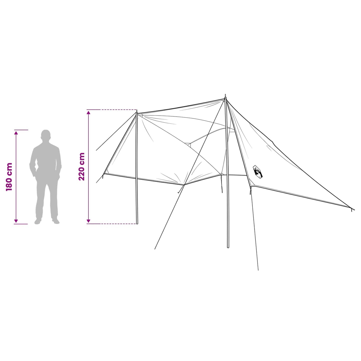 Car Tent Grey and Orange 308 x 215 x 220 cm Polyester and Steel