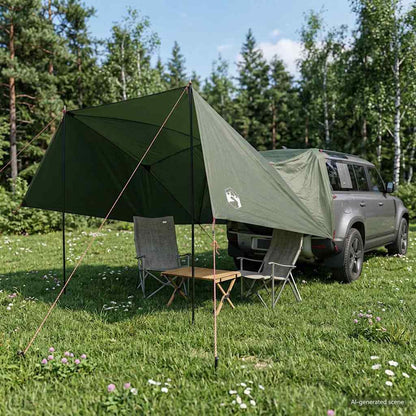 Car Tent Army Green 308 x 215 x 220 cm Polyester and Steel