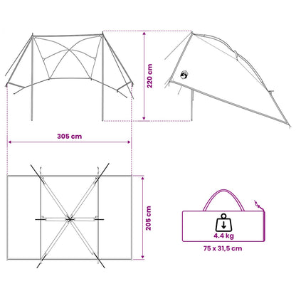 Car Tent Army Green 308 x 215 x 220 cm Polyester and Steel