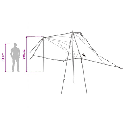 Car Tent Grey and Orange 350 x 250 cm Polyester and Steel