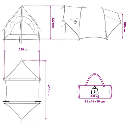 Tailgate Awning Water-resistant Blue 405 x 280 x 220 cm