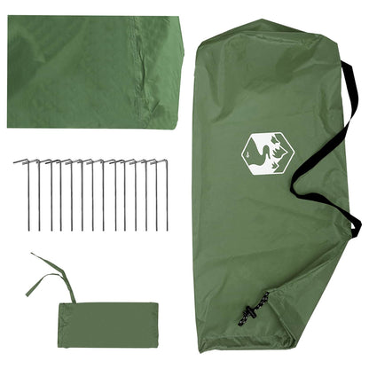 Camping Tarp with Mesh Walls Green 340 x 260 x 220 cm