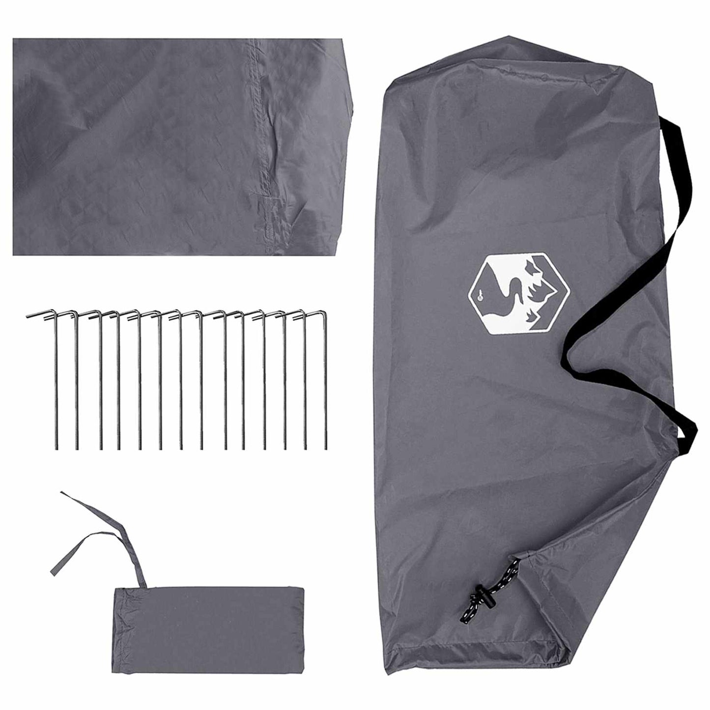 Camping Tarp with Mesh Walls Grey and Orange 340 x 260 x 220 cm