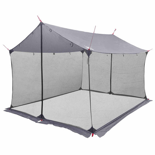 Camping Tarp with Mesh Walls 340 x 260 x 220 cm Grey and Orange