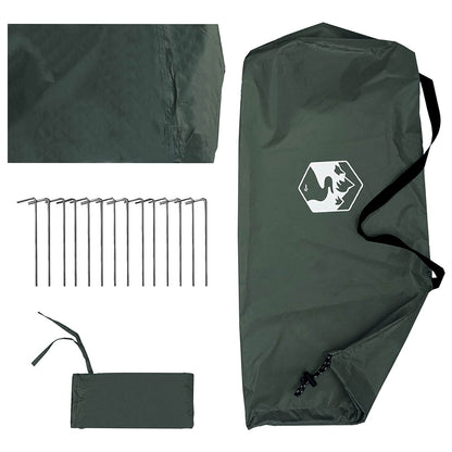 Camping Tarp with Mesh Walls Army Green 340 x 260 x 220 cm