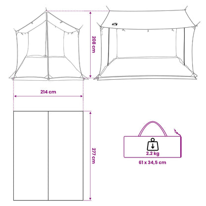 Camping Tarp with Mesh Walls Green 270 x 210 x 210 cm