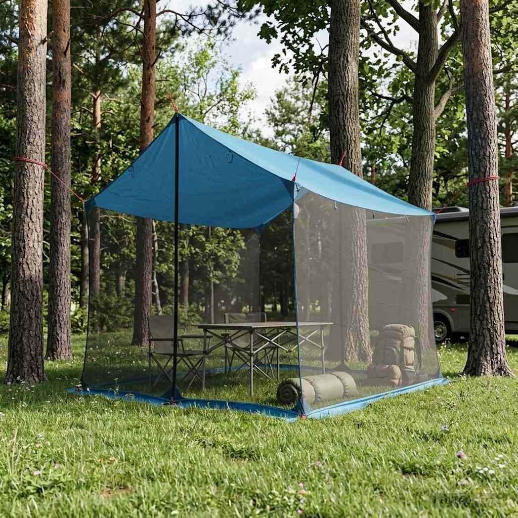 Camping Tarp with Mesh Walls Blue 270 x 210 x 210 cm