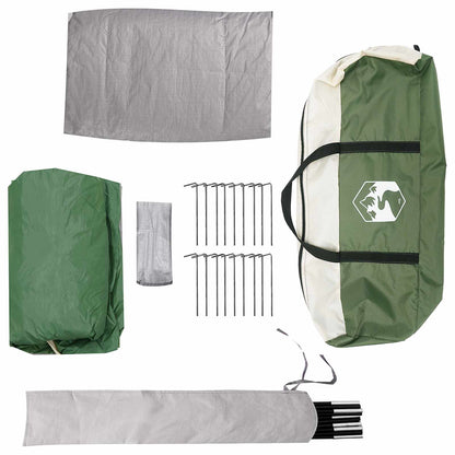 Cabin Tent with Roof Green 12-Person Polyester and Steel