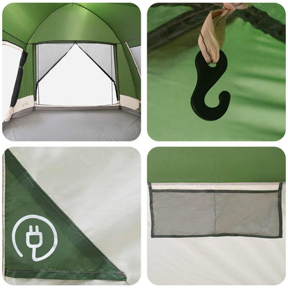 Cabin Tent with Roof Green 12-Person Polyester and Steel