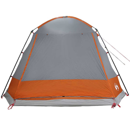 Cabin Tent Grey and Orange 12-Person Polyester and Steel