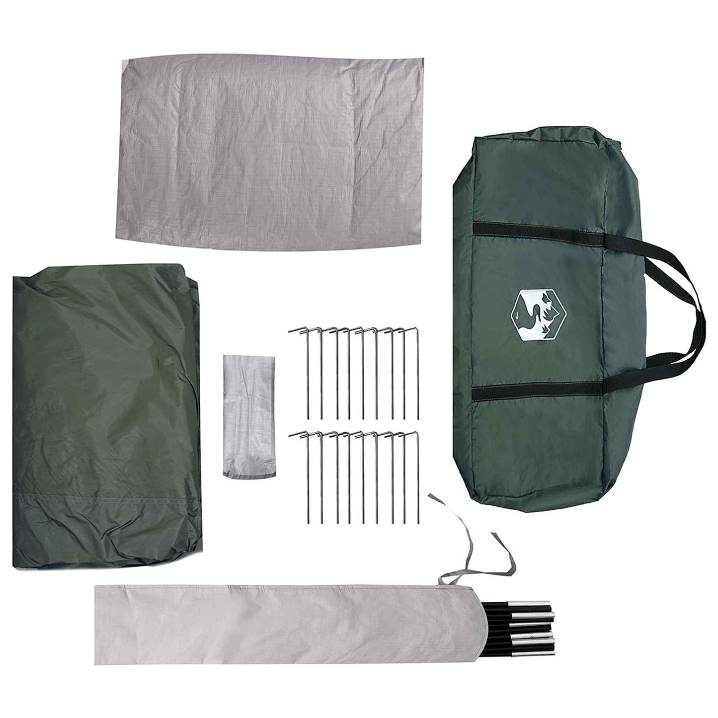 Cabin Tent with Roof Army green 12-Person Polyester and Steel