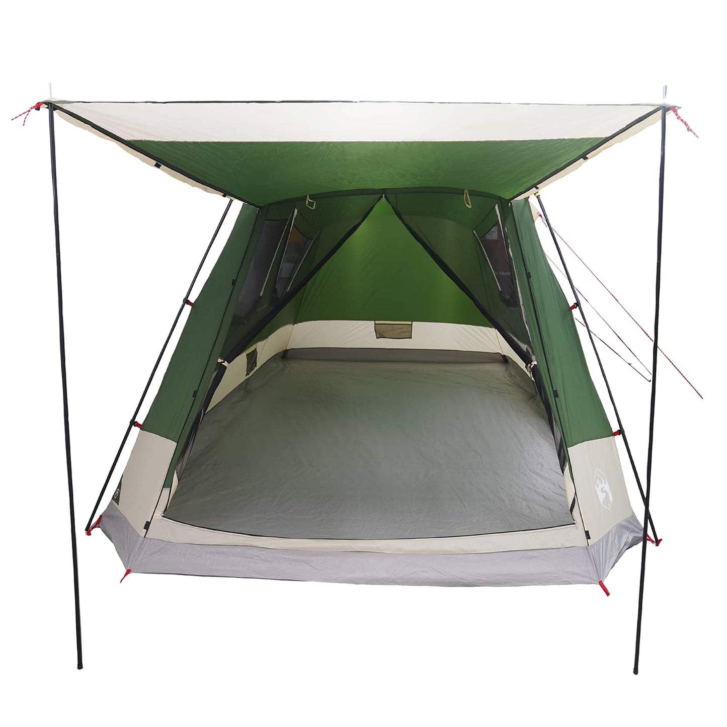 Cabin Tent with Roof Green 8-Person Polyester and Steel