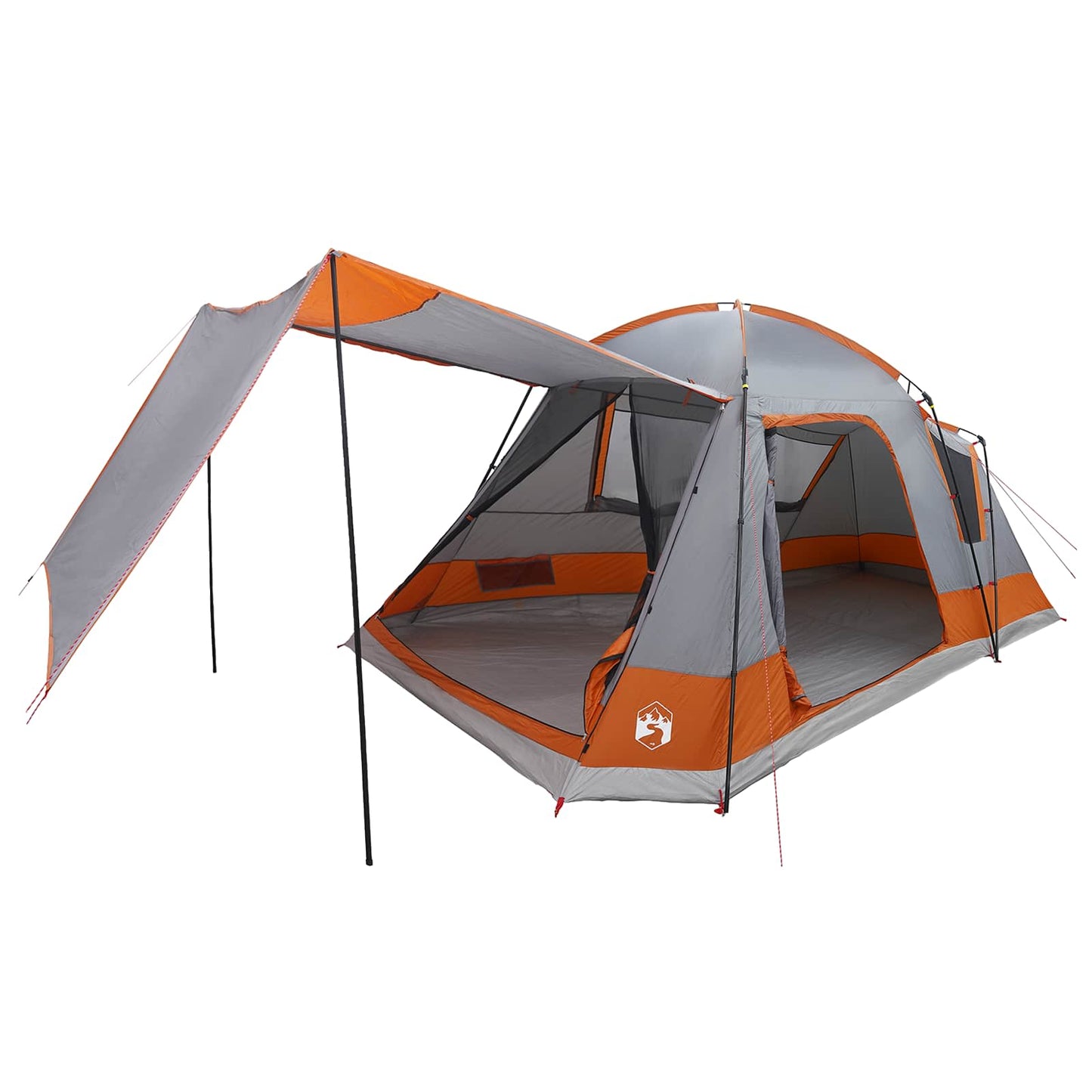 Cabin Tent Grey and Orange 8-Person Polyester and Steel