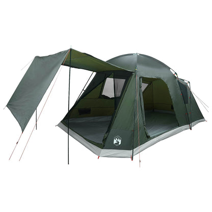 Cabin Tent with Roof Army green 8-Person Polyester and Steel