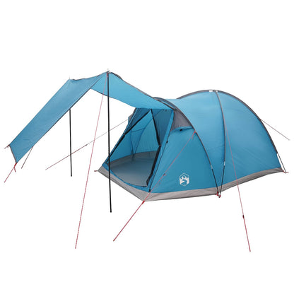 Cabin Tent with Roof Blue 4-Person Polyester and Steel