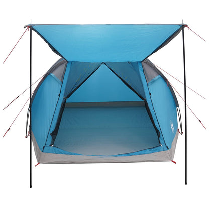 Cabin Tent with Roof Blue 4-Person Polyester and Steel