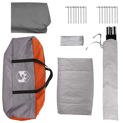 Cabin Tent Grey and Orange 4-Person Polyester and Steel