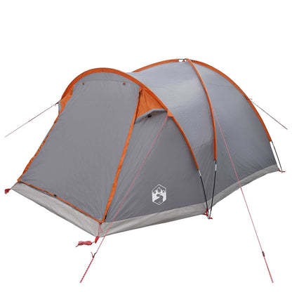 Cabin Tent Grey and Orange 4-Person Polyester and Steel