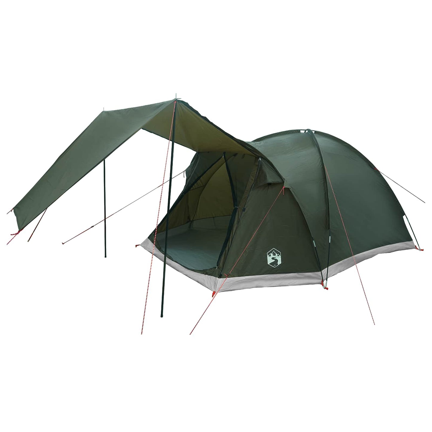 Cabin Tent with Roof Army green 4-Person Polyester and Steel