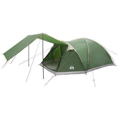 Cabin Tent with Roof Green 6-Person Polyester and Steel