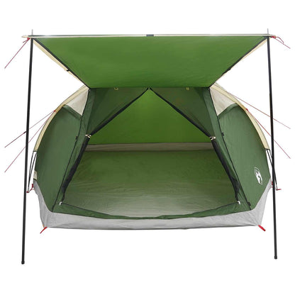 Cabin Tent with Roof Green 6-Person Polyester and Steel
