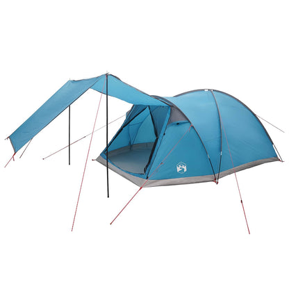 Cabin Tent with Roof Blue 6-Person Polyester and Steel