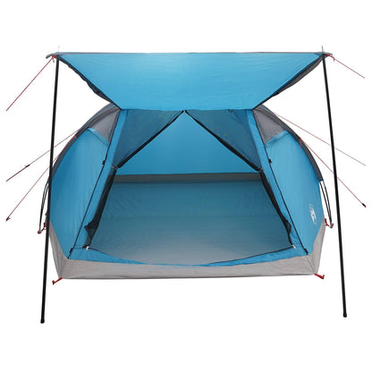 Cabin Tent with Roof Blue 6-Person Polyester and Steel