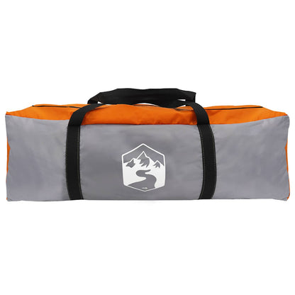 Cabin Tent Grey and Orange 6-Person Polyester and Steel