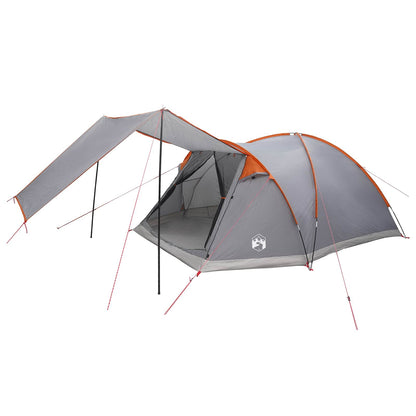 Cabin Tent Grey and Orange 6-Person Polyester and Steel