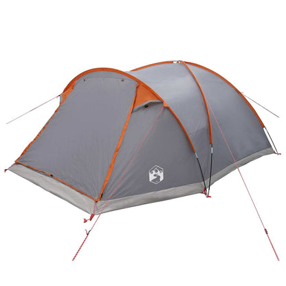 Cabin Tent Grey and Orange 6-Person Polyester and Steel