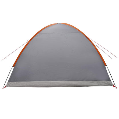 Cabin Tent Grey and Orange 6-Person Polyester and Steel