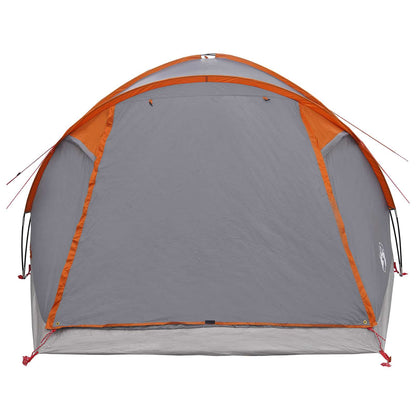 Cabin Tent Grey and Orange 6-Person Polyester and Steel