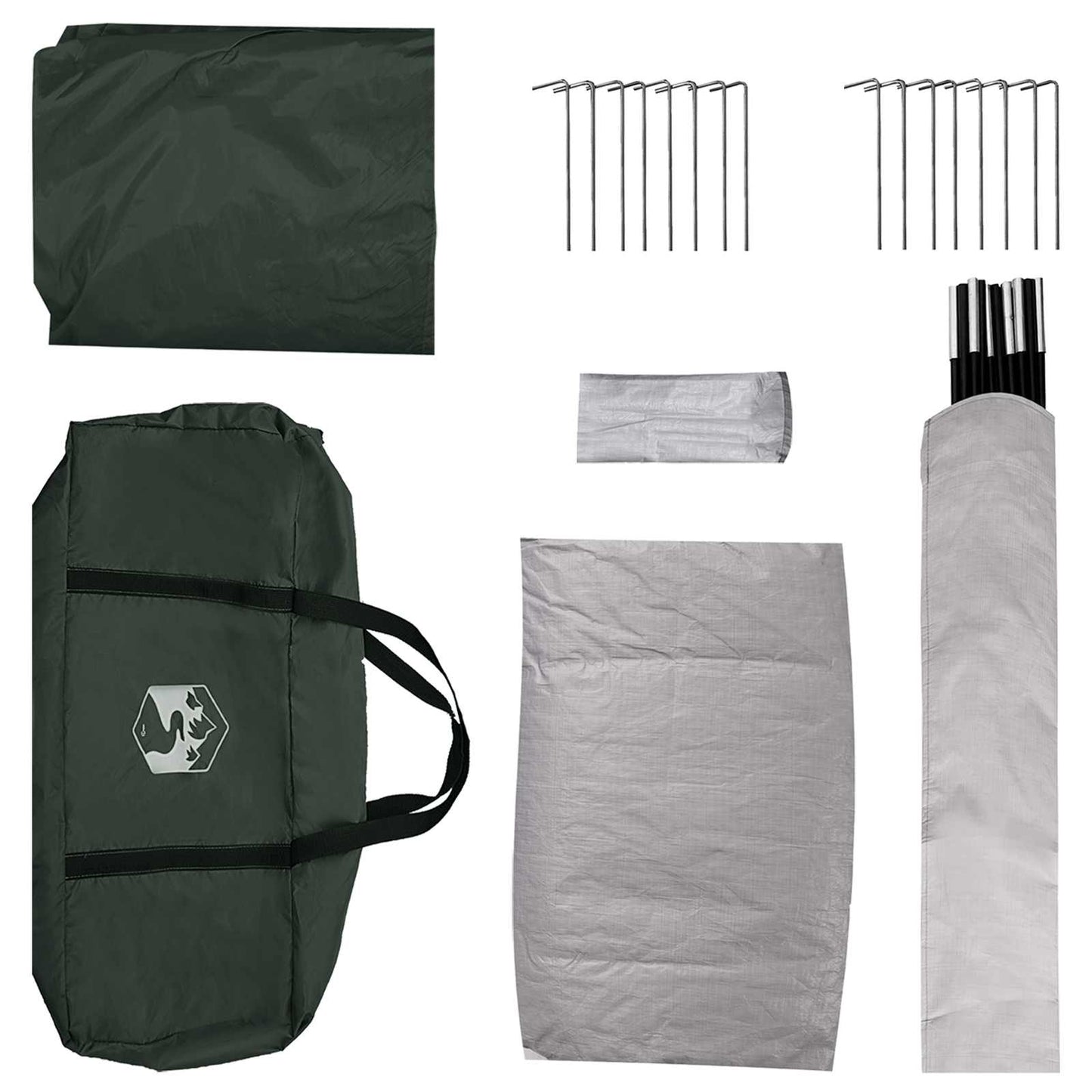 Cabin Tent with Roof Army green 6-Person Polyester and Steel