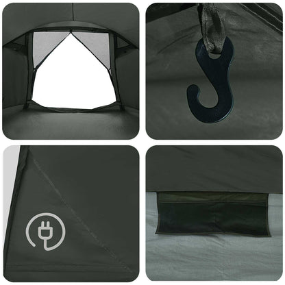 Cabin Tent with Roof Army green 6-Person Polyester and Steel