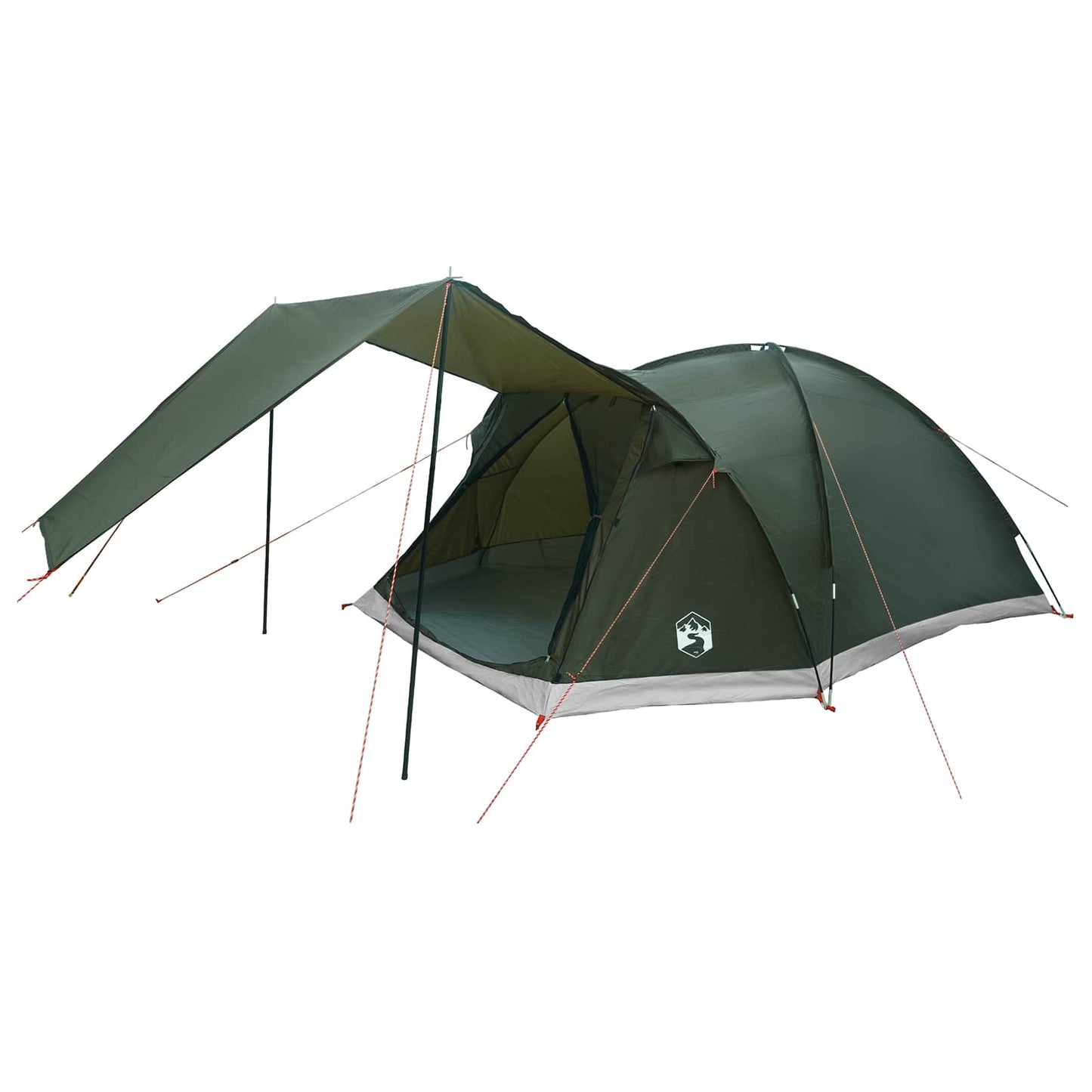 Cabin Tent with Roof Army green 6-Person Polyester and Steel