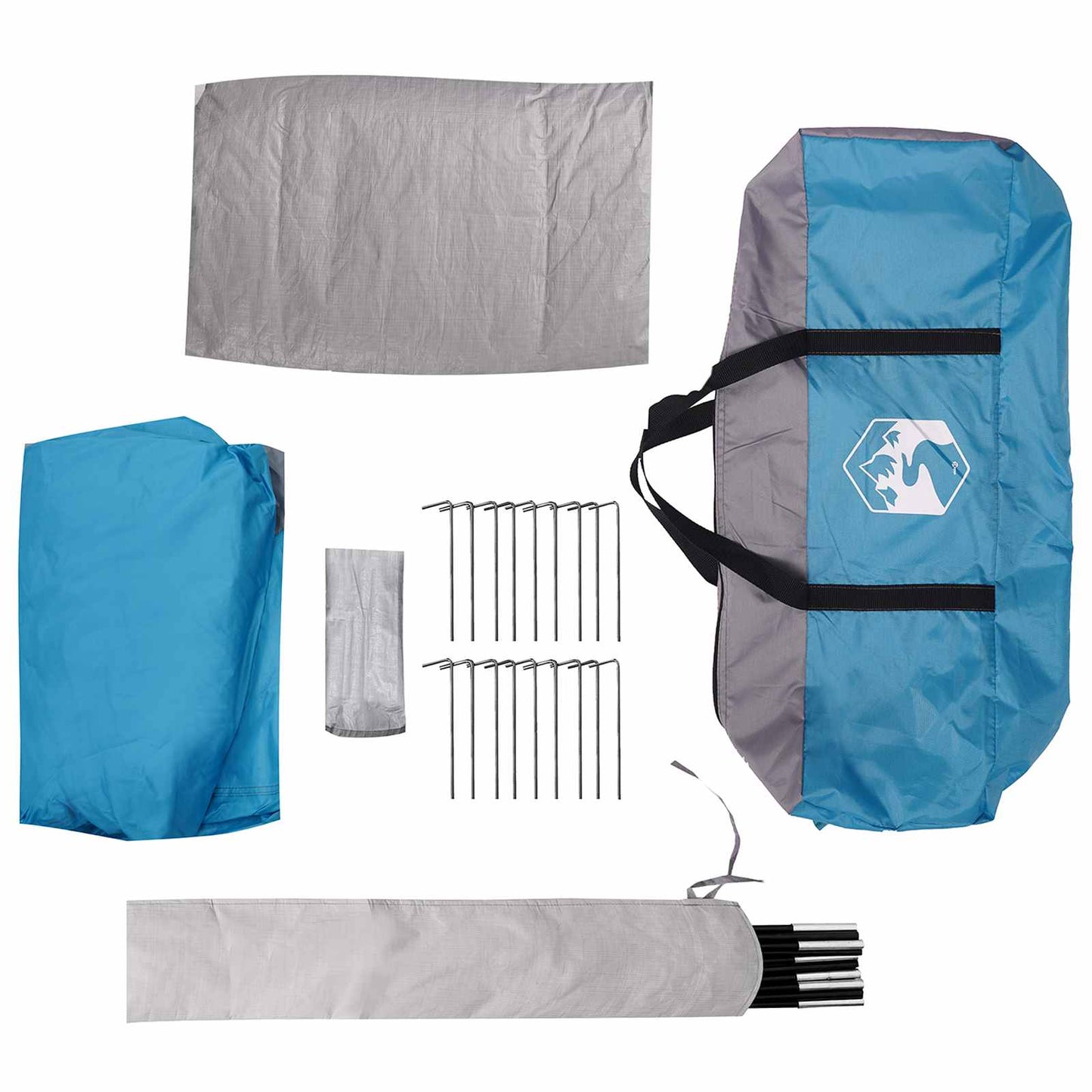 Cabin Tent with Roof Blue 8-Person Polyester and Steel