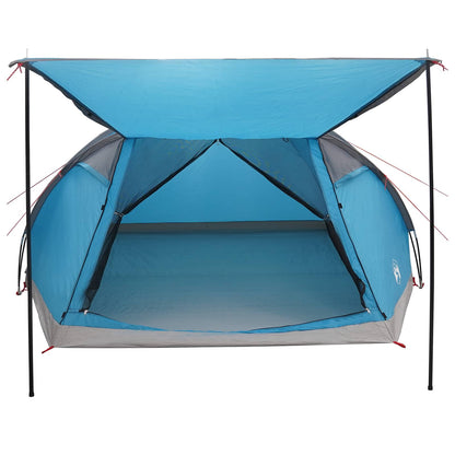 Cabin Tent with Roof Blue 8-Person Polyester and Steel