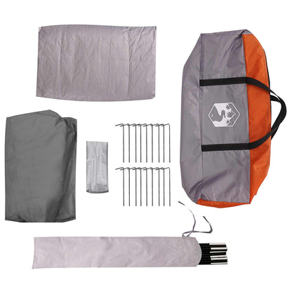 Cabin Tent Grey and Orange 8-Person Polyester and Steel