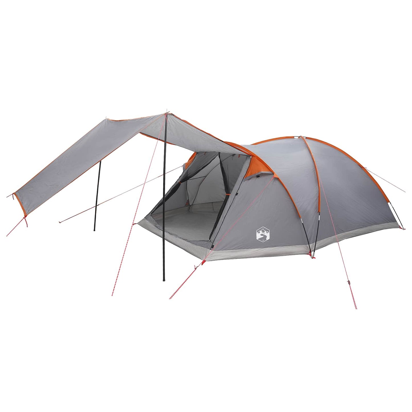Cabin Tent Grey and Orange 8-Person Polyester and Steel