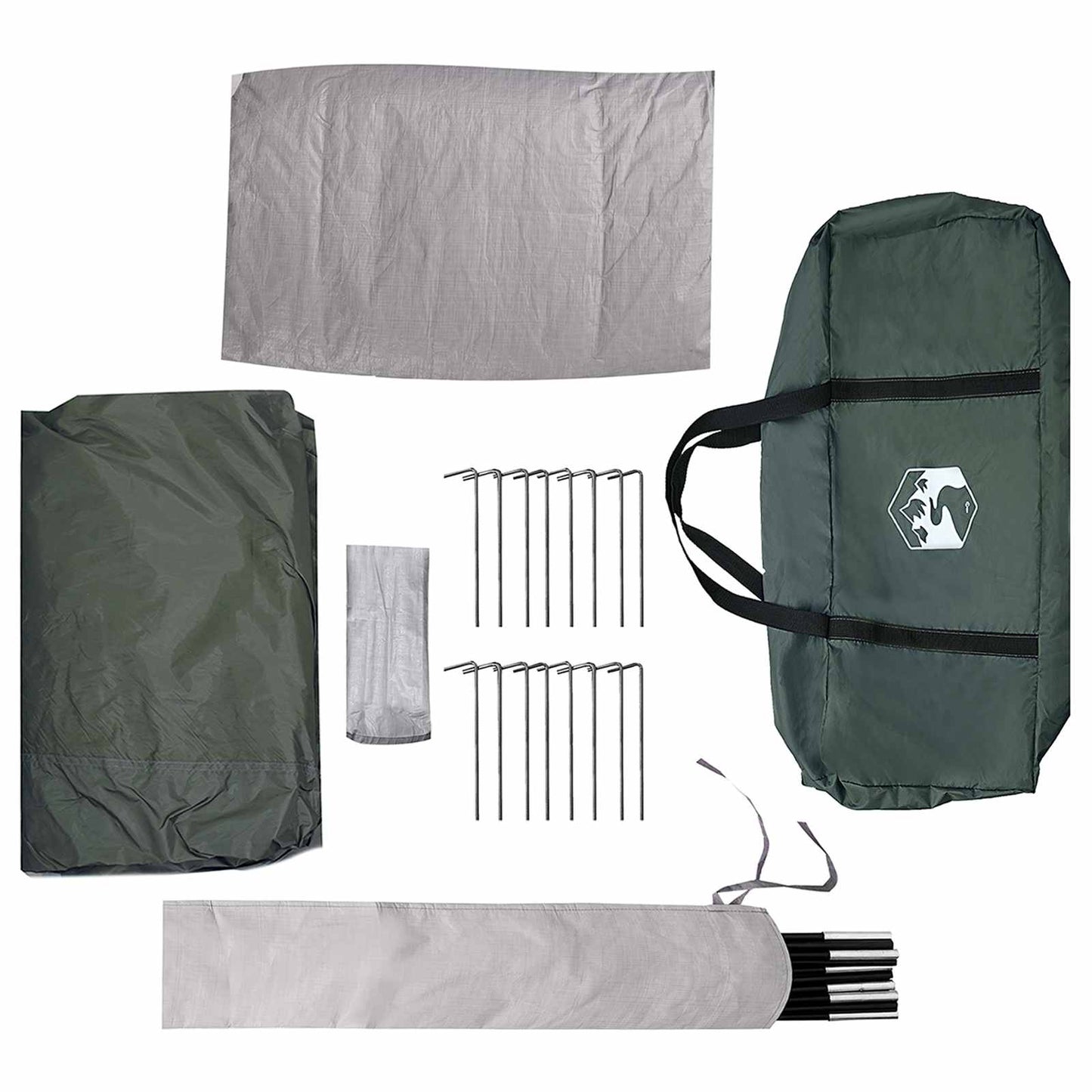 Cabin Tent with Roof Army green 8-Person Polyester and Steel