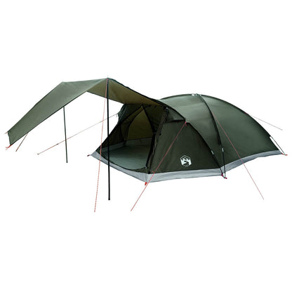 Cabin Tent with Roof Army green 8-Person Polyester and Steel