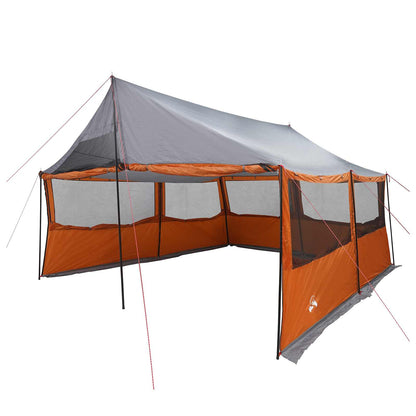 Family Tent with Roof Grey and Orange 450 x 400 x 265 cm