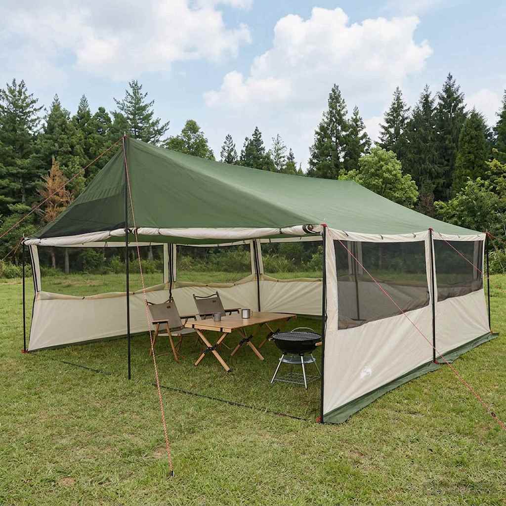 Family Tent Green 600 x 400 x 268 cm Polyester and Steel