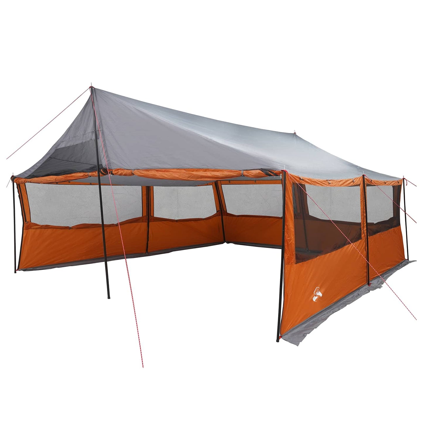 Family Tent with Roof Grey and Orange 600 x 400 x 268 cm